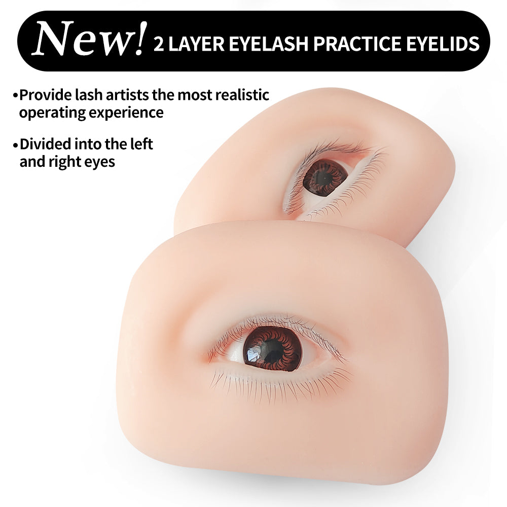 Imitation Human Eye Model 100-110 pcs Lashes  Lash Mannequin Head For Eyelash Extension, Lash Extension Practice Face for Beginners Reusable Makeup Massage Training Supplies