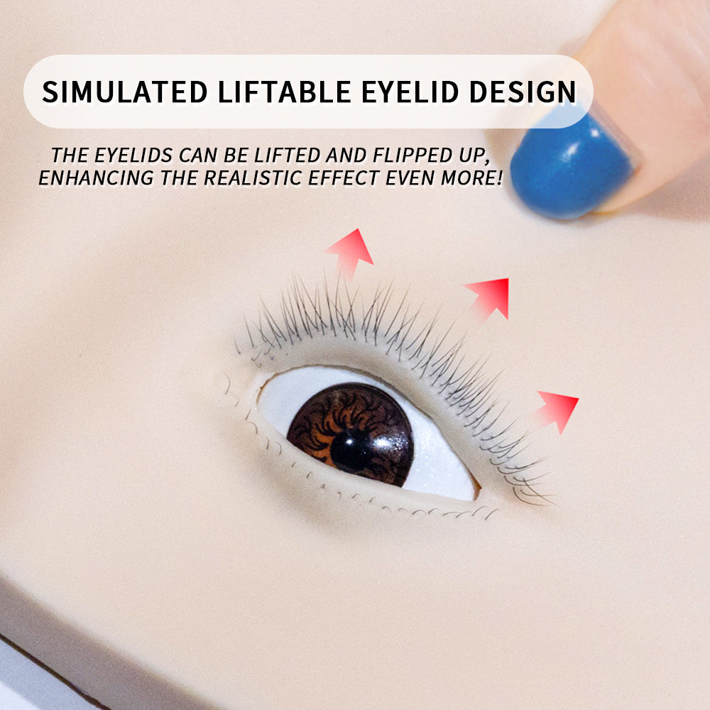 Imitation Human Model Head, Eye Model, Can Lift Eyelids, Eyelids Can be Opened, Simulates Human Skin, Super Soft and Can be Pressed