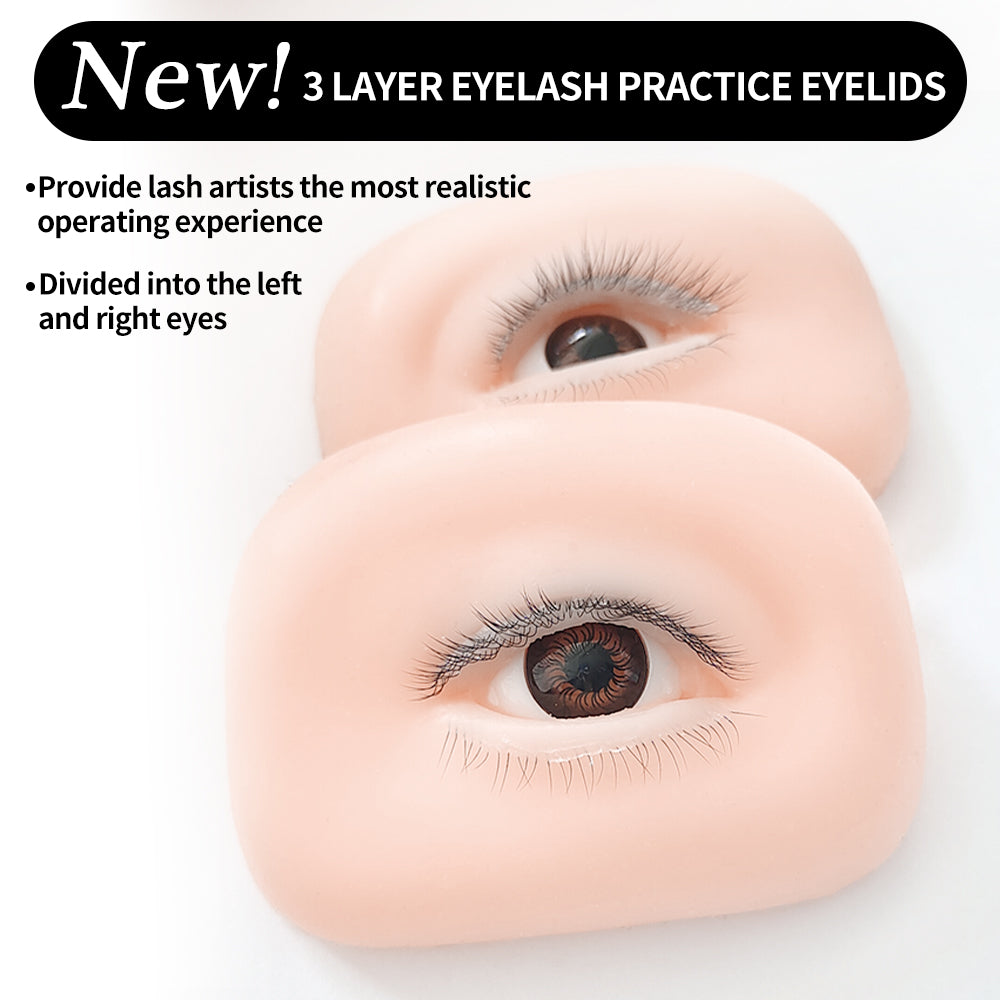 Imitation Human Eye Model 150-160 pcs Lashes  Lash Mannequin Head For Eyelash Extension, Lash Extension Practice Face for Beginners Reusable Makeup Massage Training Supplies