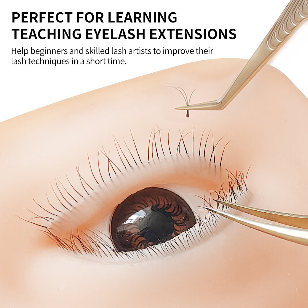 Imitation Human Eye Model 100-110 pcs Lashes  Lash Mannequin Head For Eyelash Extension, Lash Extension Practice Face for Beginners Reusable Makeup Massage Training Supplies