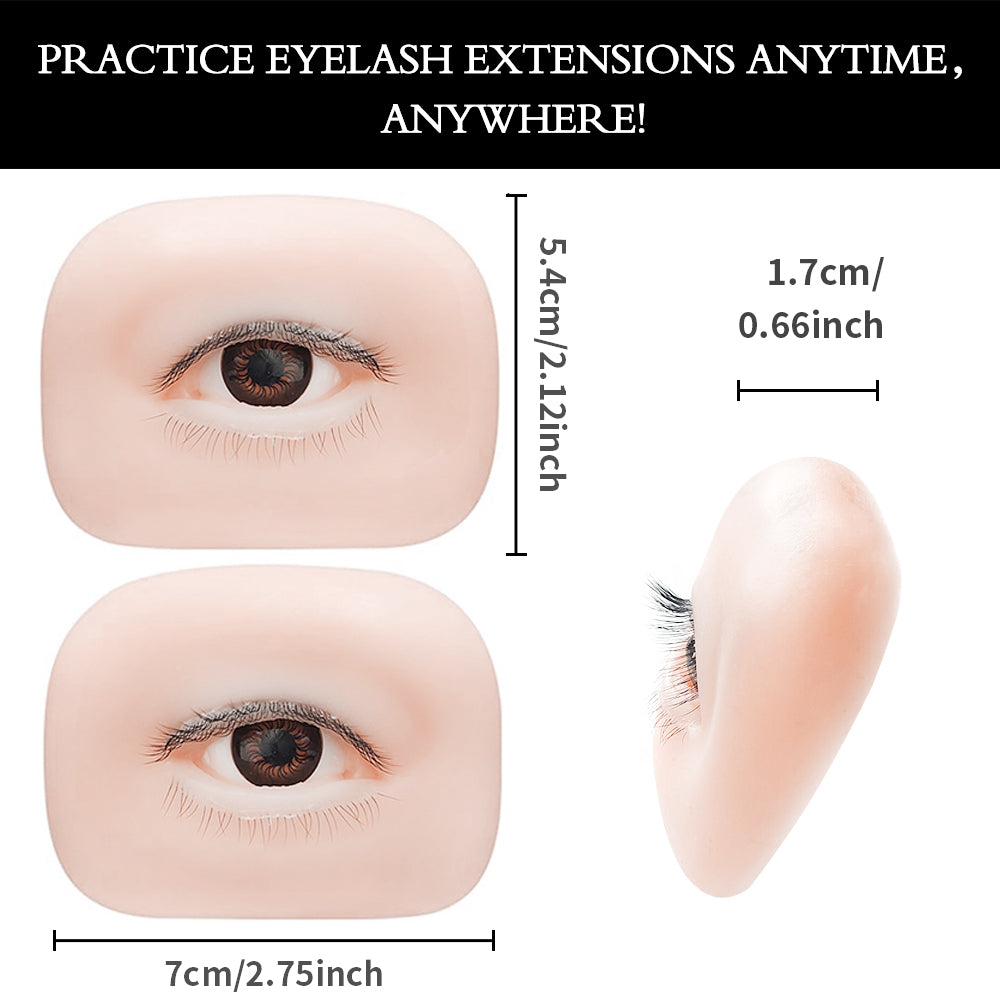 Imitation Human Eye Model 150-160 pcs Lashes  Lash Mannequin Head For Eyelash Extension, Lash Extension Practice Face for Beginners Reusable Makeup Massage Training Supplies