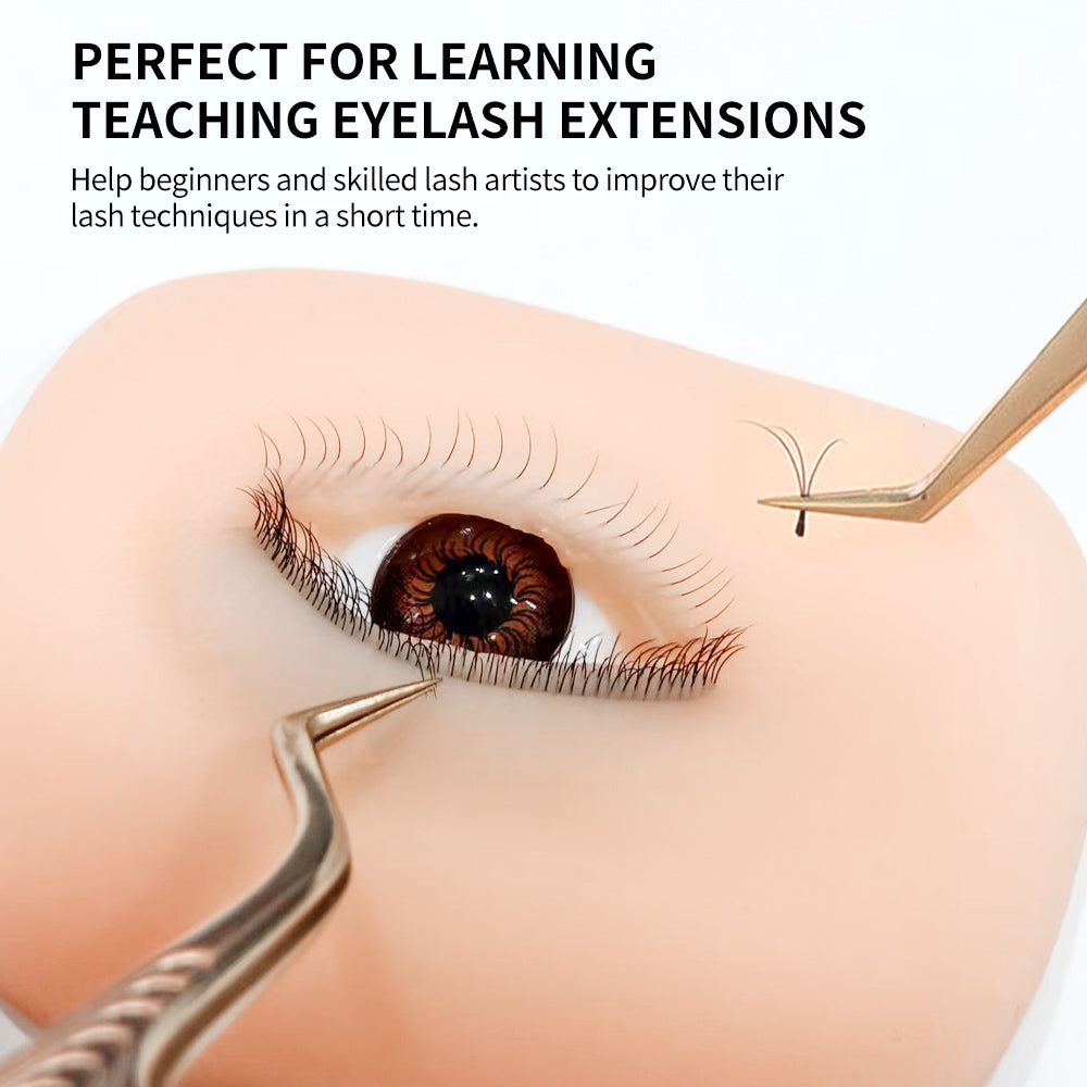 Imitation Human Eye Model 150-160 pcs Lashes  Lash Mannequin Head For Eyelash Extension, Lash Extension Practice Face for Beginners Reusable Makeup Massage Training Supplies
