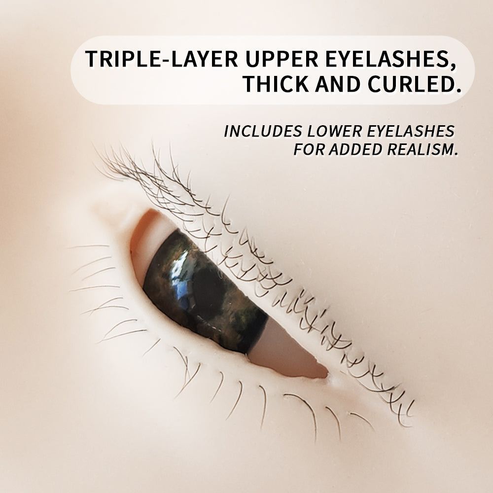 Imitation Human Model Head, Eye Model, Can Lift Eyelids, Eyelids Can be Opened, Simulates Human Skin, Super Soft and Can be Pressed