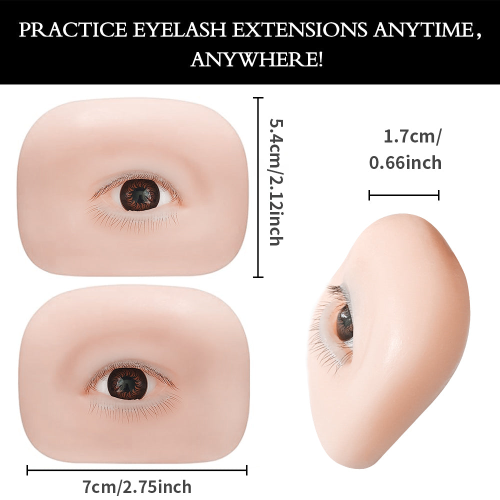 Imitation Human Eye Model 100-110 pcs Lashes  Lash Mannequin Head For Eyelash Extension, Lash Extension Practice Face for Beginners Reusable Makeup Massage Training Supplies
