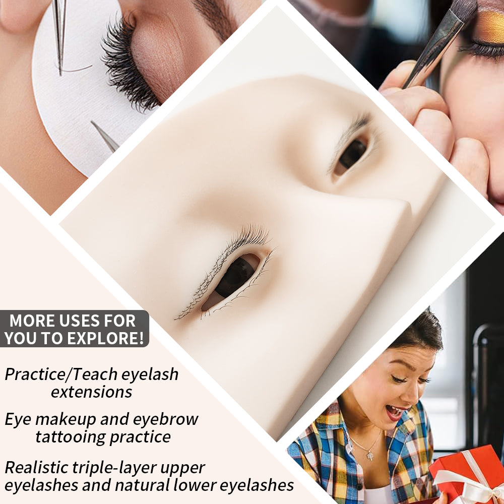 Imitation Human Model Head, Eye Model, Can Lift Eyelids, Eyelids Can be Opened, Simulates Human Skin, Super Soft and Can be Pressed