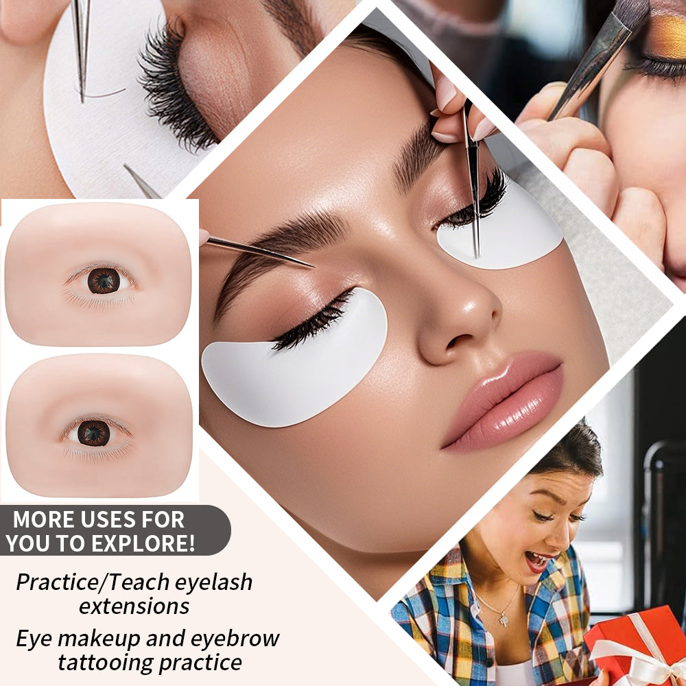 Imitation Human Eye Model 100-110 pcs Lashes  Lash Mannequin Head For Eyelash Extension, Lash Extension Practice Face for Beginners Reusable Makeup Massage Training Supplies