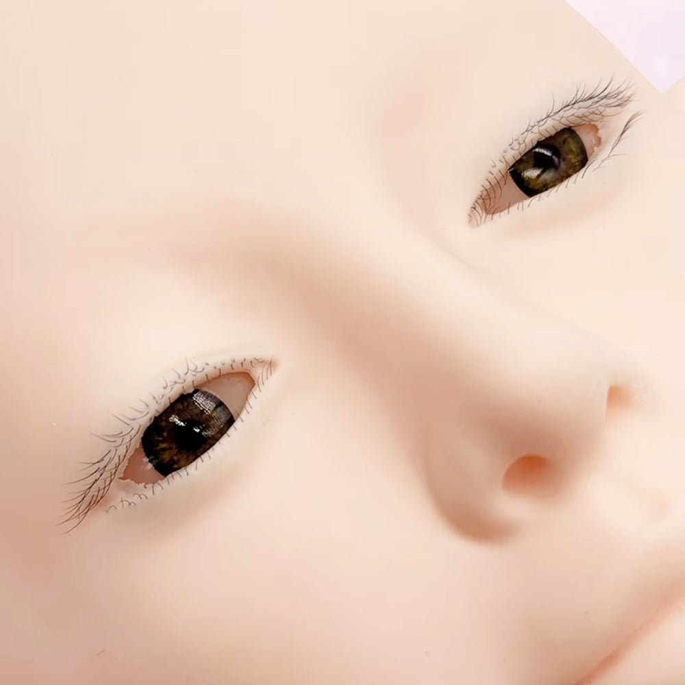 Liquid Silicone Imitation Model Head Super Soft to Open Eyelids Imitation Human Head Model 3 Lash Layers Lash Mannequin Head for Eyelash Extension, Lash Extension Practice Face for Beginners Reusable