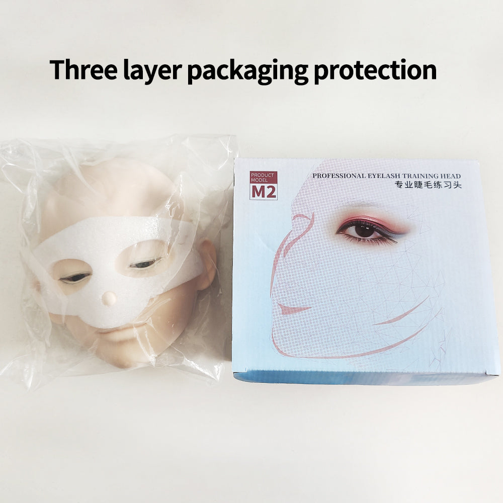 Liquid Silicone Imitation Model Head Super Soft to Open Eyelids Imitation Human Head Model 3 Lash Layers Lash Mannequin Head for Eyelash Extension, Lash Extension Practice Face for Beginners Reusable