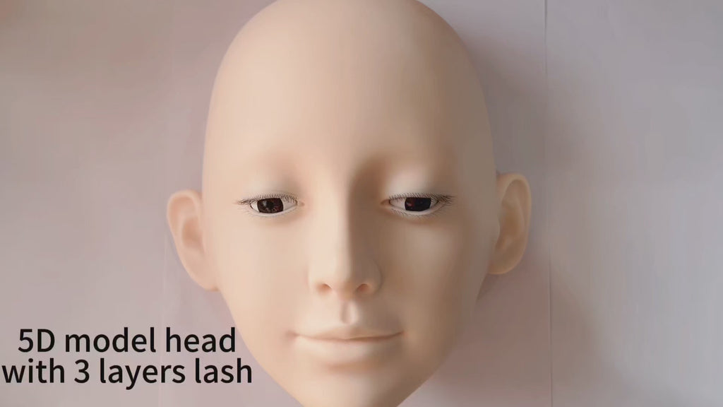 Liquid Silicone Imitation Model Head Super Soft to Open Eyelids Imitation Human Head Model 3 Lash Layers Lash Mannequin Head for Eyelash Extension, Lash Extension Practice Face for Beginners Reusable